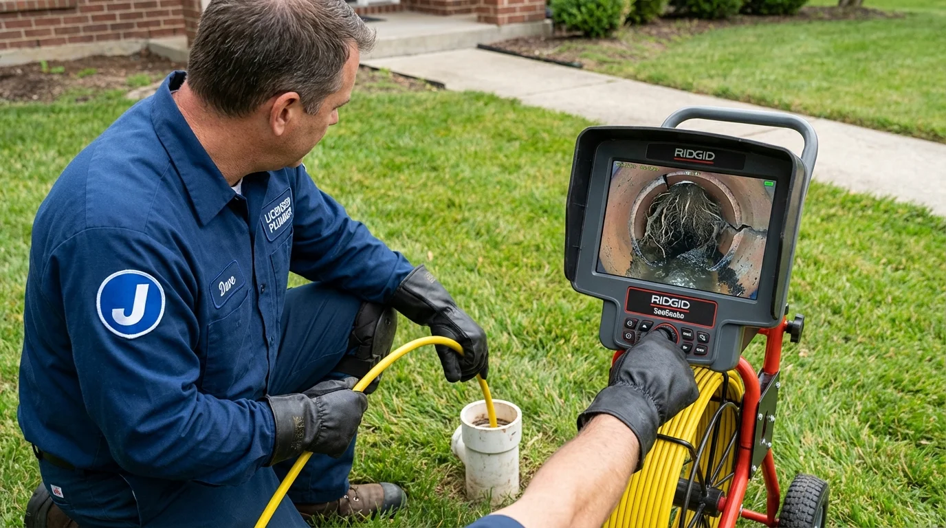 Sewer camera inspection being performed by Johns Plumbing LLC in Shallotte
